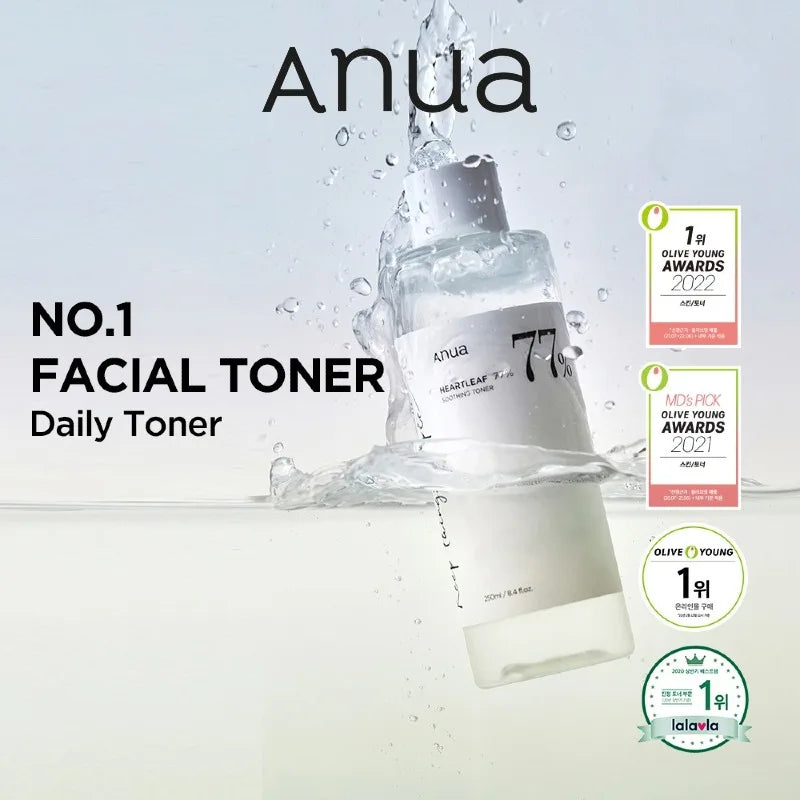 Anua Heartleaf Best Sellers： 77% Soothing Toner & Pore Control Cleansing Oil & 77 Clear Pad