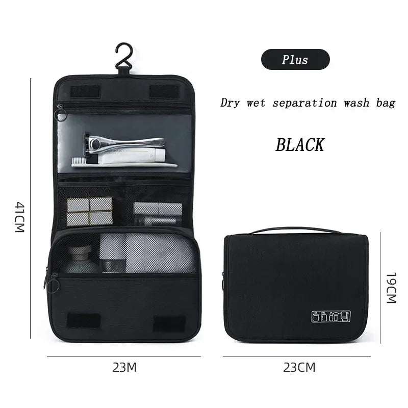 Hanging Travel Big Cosmetic Toiletry Bag Women Men Necessary Make Up Dry-Wet Separation Organizer Accessory Storage Wash Pouch