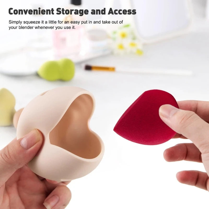 Makeup Sponge Holder–Shatterproof Eco-Friendly Silicone Beauty Make Up Blender  for Travel