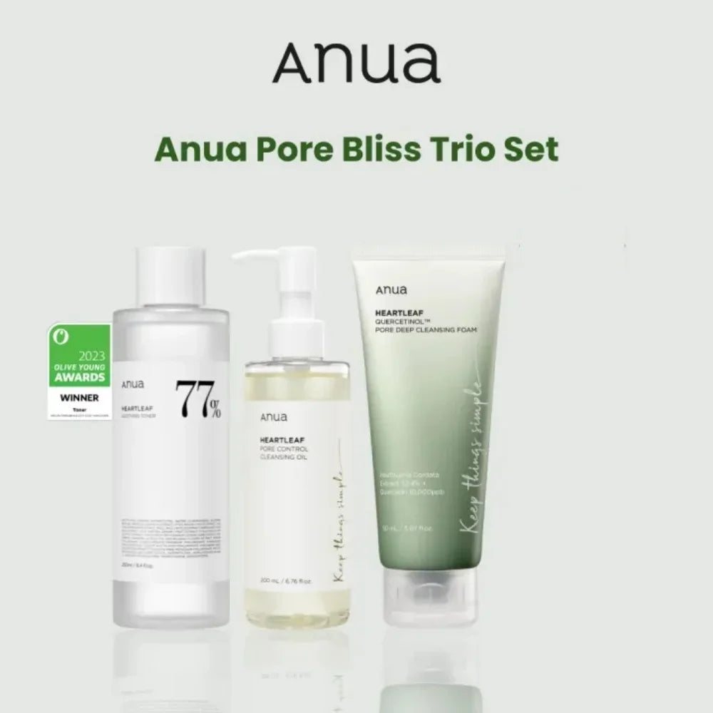 Anua Heartleaf Toner Deep Cleansing Set:77% Soothing Toner& Pore Control Cleansing Oil